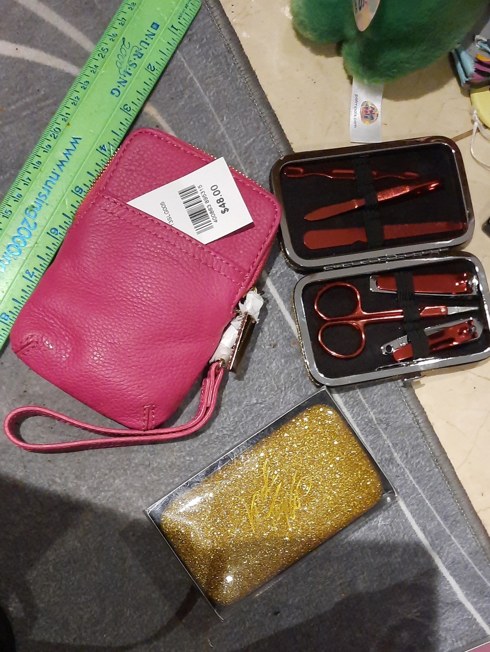 🎁 NIB AUTHENTIC LORD & TAYLOR BUNDLE NAIL CARE KIT CHANGE PURSE Keepsake Bag